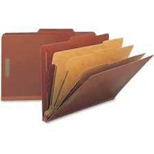 SMEAD MANUFACTURING CO. SMD 19099 — Smead 2/5 Tab Cut Legal Recycled Classification Folder - 3 Folder Capacity - 8 1/2 x 14 - 3 Expansion - 2 x 2K Fastener(s) - Top Tab Location - Right of Center Tab Position - 3 Divider(s) - Pressboard - Red - 100% Recycled - 10 / Box
