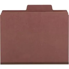 SMEAD MANUFACTURING CO. SMD 14070 — Smead SuperTab 2/5 Tab Cut Letter Recycled Classification Folder - 8 1/2 x 11 - 2 Expansion - 2 x 2S Fastener(s) - 2 Fastener Capacity for Folder - Top Tab Location - Right of Center Tab Position - 2 Divider(s) - Pressboard - Red - 100% Recycled - 10 / Box