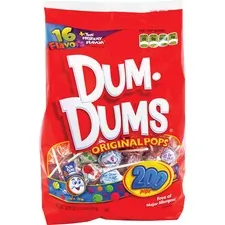 SPANGLER CANDY COMPANY SPA 71 — Dum Dum Pops Candy - Assorted - Fat-free - 200 / Bag
