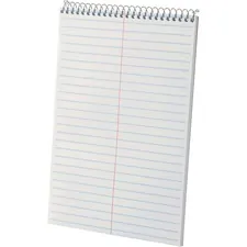 TOPS BUSINESS FORMS TOP 25774 — Ampad Gregg-ruled White Steno Book - 80 Sheets - Wire Bound - Ruled - 15 lb Basis Weight - 6 x 9 - White Paper - Chipboard Cover - Chipboard Backing, WireLock, Snag Resistant - 1 Each