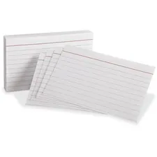 TOPS BUSINESS FORMS OXF 10022 — Oxford Red Margin Ruled Index Cards - Front Ruling Surface - Ruled - 3 x 5 - White Paper - 300 / Pack