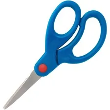 Sparco SPR 39049 — Sparco Bent Handle 5 Kids Scissors - 5 Overall Length - Stainless Steel - Pointed Tip - Blue - 1 Each