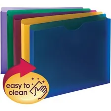 SMEAD MANUFACTURING CO. SMD 89610 — Smead Straight Tab Cut Letter File Jacket - 1 Folder Capacity - 8 1/2 x 11 - 1 Expansion - Poly - Blue, Red, Yellow, Green, Purple - 10 / Pack