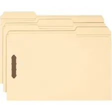 SMEAD MANUFACTURING CO. SMD 19600 — Smead 1/3 Tab Cut Legal Recycled Fastener Folder - 8 1/2 x 14 - 2 x 2K Fastener(s) - Top Tab Location - Assorted Position Tab Position - Manila - Manila - 10% Recycled - 50 / Box