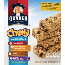 QUAKER OATS COMPANY QKR 31188 - Quaker Oats Chewy Granola Bars Variety Pack - Individually W