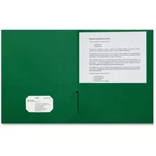 Sparco SPR 78545 — Sparco Letter Pocket Folder - 8 1/2 x 11 - 2 Internal Pocket(s) - Leatherette Paper - Green - 25 / Box