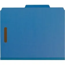 SMEAD MANUFACTURING CO. SMD 14062 — Smead 2/5 Tab Cut Letter Recycled Classification Folder - 8 1/2 x 11 - 2 Expansion - 6 x 2K Fastener(s) - Top Tab Location - Right of Center Tab Position - 2 Divider(s) - Pressboard - Dark Blue - 100% Recycled - 10 / Box