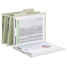 SMEAD MANUFACTURING CO. SMD 65120 — Smead FasTab 1/3 Tab Cut Letter Recycled Fastener Folder - 8 1/2 x 11 - 2 Fastener(s) - Top Tab Location - Assorted Position Tab Position - Stock - Moss - 10% Recycled - 18 / Box
