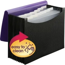 SMEAD MANUFACTURING CO. SMD 70862 — Smead Letter Expanding File - 8 1/2 x 11 - 12 Internal Pocket(s) - Polypropylene - Purple, Black - 1 Each