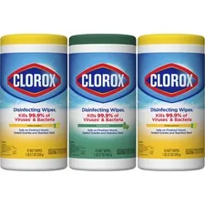 CLOROX CLO 30208 — Clorox Disinfecting Wipes Value Pack, Bleach-Free Cleaning Wipes - Ready-To-Use Wipe - Fresh, Crisp Lemon Scent - 75 / Canister - 225 / Pack - White