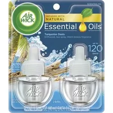 RECKITT BENCKISER RAC 91109 — Air Wick Scented Oil Warmer Refill - Oil - 0.7 fl oz (0 quart) - Turquoise Oasis - 60 Day - 2 / Pack - Wall Mountable, Long Lasting