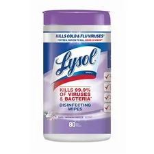 RECKITT BENCKISER RAC 89347CT — Lysol Early Morning Breeze Disinfecting Wipes - Wipe - Early Morning Breeze Scent - 80 / Canister - 6 / Carton - White