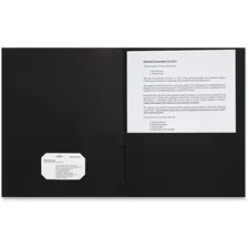 Sparco SPR 78546 — Sparco Letter Pocket Folder - 8 1/2 x 11 - 2 Internal Pocket(s) - Leatherette Paper - Black - 25 / Box