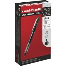 UNIBALL UBC 69000DZ — uni-ball Vision Elite Rollerball Pen - Micro Pen Point - 0.5 mm Pen Point Size - Refillable - Black Pigment-based Ink - 12 / Dozen