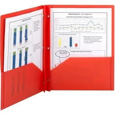 SMEAD MANUFACTURING CO. SMD 87727 — Smead Poly Two-Pocket Folders with Fasteners - Letter - 8 1/2 x 11 Sheet Size - 50 Sheet Capacity - 2 Pocket(s) - Polypropylene - Red