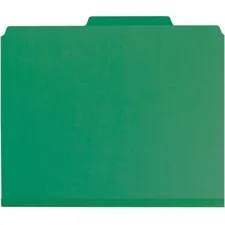 SMEAD MANUFACTURING CO. SMD 14063 — Smead 2/5 Tab Cut Letter Recycled Classification Folder - 8 1/2 x 11 - 2 Expansion - 6 x 2K Fastener(s) - Top Tab Location - Right of Center Tab Position - 2 Divider(s) - Pressboard - Green - 100% Recycled - 10 / Box