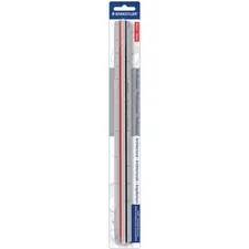 STAEDTLER MARS GMBH STD 987M1831BK — Staedtler Prof-quality Architect Triangular Scale - 12 Length - Aluminum - 1 Each - Silver