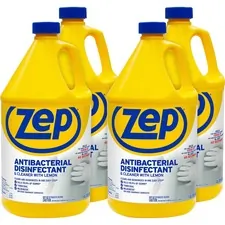 ZEP INC. ZPE ZUBAC128CT — Zep Antibacterial Disinfectant Cleaner with Lemon - Liquid - 128 fl oz (4 quart) - Lemon Scent - 4 / Carton