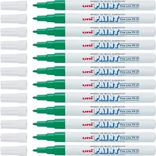 UNIBALL UBC 63704DZ — uni-ball Uni-Paint PX-21 Oil-Based Fine Point Marker - Fine Marker Point - Green Oil Based Ink - 12 / Dozen