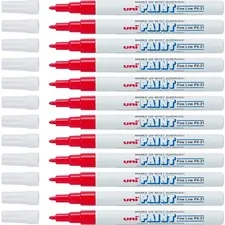 UNIBALL UBC 63702DZ — uni-ball Uni-Paint PX-21 Oil-Based Fine Point Marker - Fine Marker Point - Red Oil Based Ink - 12 / Dozen
