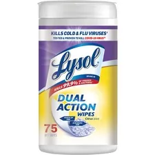 RECKITT BENCKISER RAC 81700CT — Lysol Dual Action Wipes - Wipe - Citrus Scent - 7 Width x 8 Length - 6 / Carton
