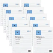 Sparco SPR 82120BD — Sparco Notebook Filler Paper - Letter - 200 Sheets - Ruled Red Margin - 16 lb Basis Weight - 8 1/2 x 11 - White Paper - Subject - 2000 / Bundle