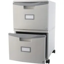 STOREX STX 61310B01C — Storex Single/Double Poly Filing Drawer - 14.1 x 31.8 x 26 - 2 x Drawer(s) for File - Lightweight, Stackable, Moisture Resistant, Rust Resistant, Lockable, Durable, Label Holder, Locking Casters, Dent Resistant, Scratch Resistant - Gray - Polypropylene - Recycled - Assembly Required