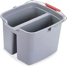 Rubbermaid RCP 261700GYCT — Rubbermaid Commercial Double Pail - 17 quart - Sturdy Handle - 10.1 x 13.9 - Plastic - Gray - 6 / Carton