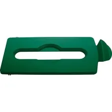 Rubbermaid RCP 2007886 — Rubbermaid Commercial Slim Jim Lid Green Paper Slot - Green - Plastic - 1 Each