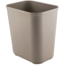 Rubbermaid RCP 254300BG — Rubbermaid Commercial 28 qt Fire Resistant Wastebasket - 7 gal Capacity - Rectangular - Yes - Heat Resistant, Impact Resistant, Rust Resistant, Dent Resistant - 10.5 Height x 15.3 Width x 14.5 Depth - Thermoset Polyester, Fiberglass - Beige - 1 Each