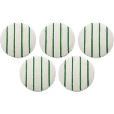 Rubbermaid RCP P26900CT — Rubbermaid Commercial Green Stripe Carpet Bonnet - 5/Carton x 19 Diameter - 175 rpm to 300 rpm Speed Supported - White, Green