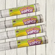 Teacher Created Resources TCR 6331 — Teacher Created Resources White Wood Paper Board Roll - 48 Width x 12 ft Height x 4.7 Length - 4 / Pack - White, Gray - Wood