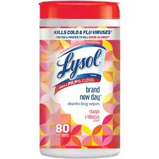 RECKITT BENCKISER RAC 97181CT — Lysol New Day Disinfect Wipes - Wipe - Brand New Day Scent - 80 / Canister - 6 / Carton - White