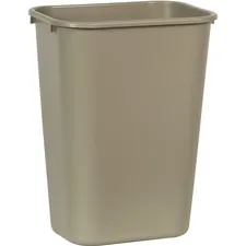 Rubbermaid RCP 295700BGCT — Rubbermaid Commercial Deskside Wastebasket - 10.25 gal Capacity - Rectangular - Dent Resistant, Rust Resistant, Chip Resistant, Durable, Easy to Clean - 20 Height x 11 Width x 15.3 Depth - Plastic - Beige - 12 / Carton