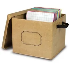 Teacher Created Resources TCR 20834 — Teacher Created Resources Burlap Storage Box - Lift-off Closure - Brown - For Toy, Classroom Supplies, Book, Notepad - 1 Each