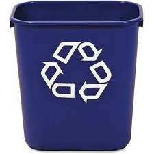 Rubbermaid RCP 295573BECT — Rubbermaid Commercial Deskside Recycling Container - 3.25 gal Capacity - Rectangular - Compact - 12.1 Height x 8.2 Width x 11.4 Depth - Resin - Blue - 12 / Carton
