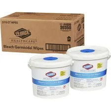 CLOROX CLO 30358CT — Clorox Healthcare Bleach Germicidal Wipes - Ready-To-Use Wipe - 110 / Canister - 2 / Carton - White