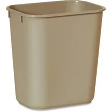 Rubbermaid RCP 295500BGCT — Rubbermaid Commercial Deskside Wastebasket - 3.25 gal Capacity - Rectangular - Chip Resistant, Rust Resistant, Dent Resistant, Durable, Easy to Clean - 12.1 Height x 8.3 Width x 11.4 Depth - Plastic - Beige - 12 / Carton