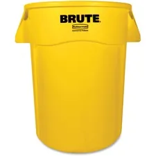 Rubbermaid RCP 264360YLCT — Rubbermaid Commercial Brute 44-gallon Vented Container - 44 gal Capacity - Heavy Duty, Tear Resistant, Damage Resistant, Durable, Fade Resistant, Crack Resistant, Warp Resistant, Water Resistant, Handle - Yellow - 4 / Carton