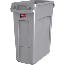 Rubbermaid RCP 1971258CT — Rubbermaid Commercial Slim Jim Vented Container - 16 gal Capacity - Durable, Vented, Sturdy, Weather Resistant, Handle, Lightweight - Plastic - Gray - 4 / Carton