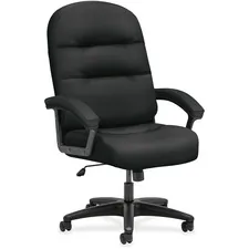 HON COMPANY HON 2095HPWST10T — HON Pillow-Soft High-Back Chair - Black Fabric, Plush, Memory Foam Seat - Black Fiber, Fabric Back - High Back - 1 Each