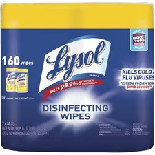 RECKITT BENCKISER RAC 80296CT — Lysol Disinfecting Wipes - Wipe - Lemon Lime Scent - 80 / Canister - 6 / Carton - White