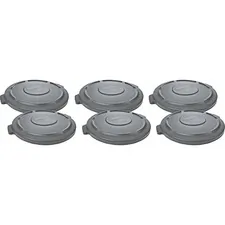 Rubbermaid RCP 261960GYCT — Rubbermaid Commercial Brute 20-gallon Container Lid - Plastic - 6 / Carton - Gray