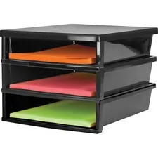 STOREX STX 61642U01C — Storex Quick Stack Construction Paper Sorter - 500 x Sheet - 3 Compartment(s) - 8.4 Height x 11.3 Width13 Length - Plastic - 1 Each