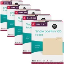 SMEAD MANUFACTURING CO. SMD 10333CT — Smead 1/3 Tab Cut Letter Recycled Top Tab File Folder - 8 1/2 x 11 - 3/4 Expansion - Top Tab Location - Right Tab Position - Stock, Manila - Manila - 10% Recycled - 500 / Carton