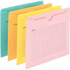SMEAD MANUFACTURING CO. SMD 75616 — Smead Straight Tab Cut Letter Recycled File Jacket - 8 1/2 x 11 - Aqua, Goldenrod, Pink, Yellow - 10% Recycled - 12 / Pack
