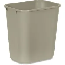Rubbermaid RCP 295600BGCT — Rubbermaid Commercial Deskside Wastebasket - 7 gal Capacity - Rectangular - Dent Resistant, Rust Resistant, Chip Resistant, Durable, Easy to Clean - 15 Height x 10.3 Width x 14.3 Depth - Plastic - Beige - 12 / Carton