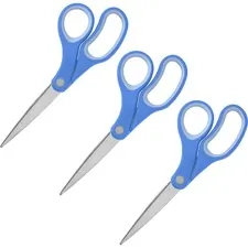 Sparco SPR 39043BD — Sparco 8 Bent Scissors - 8 Overall Length - Stainless Steel - Blue - 3 / Bundle