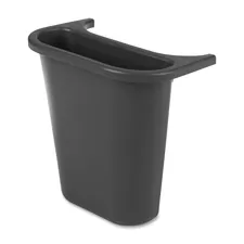 Rubbermaid RCP 295073CT — Rubbermaid Commercial Saddlebasket Recycling Side Bin - 1.19 gal Capacity - Rectangular - Chip Resistant, Rust Resistant, Dent Resistant, Easy to Clean - 11.5 Height x 7.3 Width x 10.6 Depth - Plastic - Black - 12 / Carton
