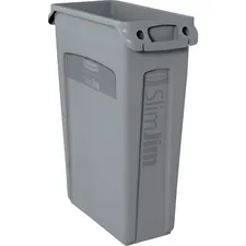 Rubbermaid RCP 354060GYCT — Rubbermaid Commercial Slim Jim Vented Container - 23 gal Capacity - Rectangular - Durable, Handle - 30 Height x 11 Width x 22 Depth - Gray - 4 / Carton